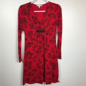 Shade Dress Empire Waist Red Black XS long sleeve